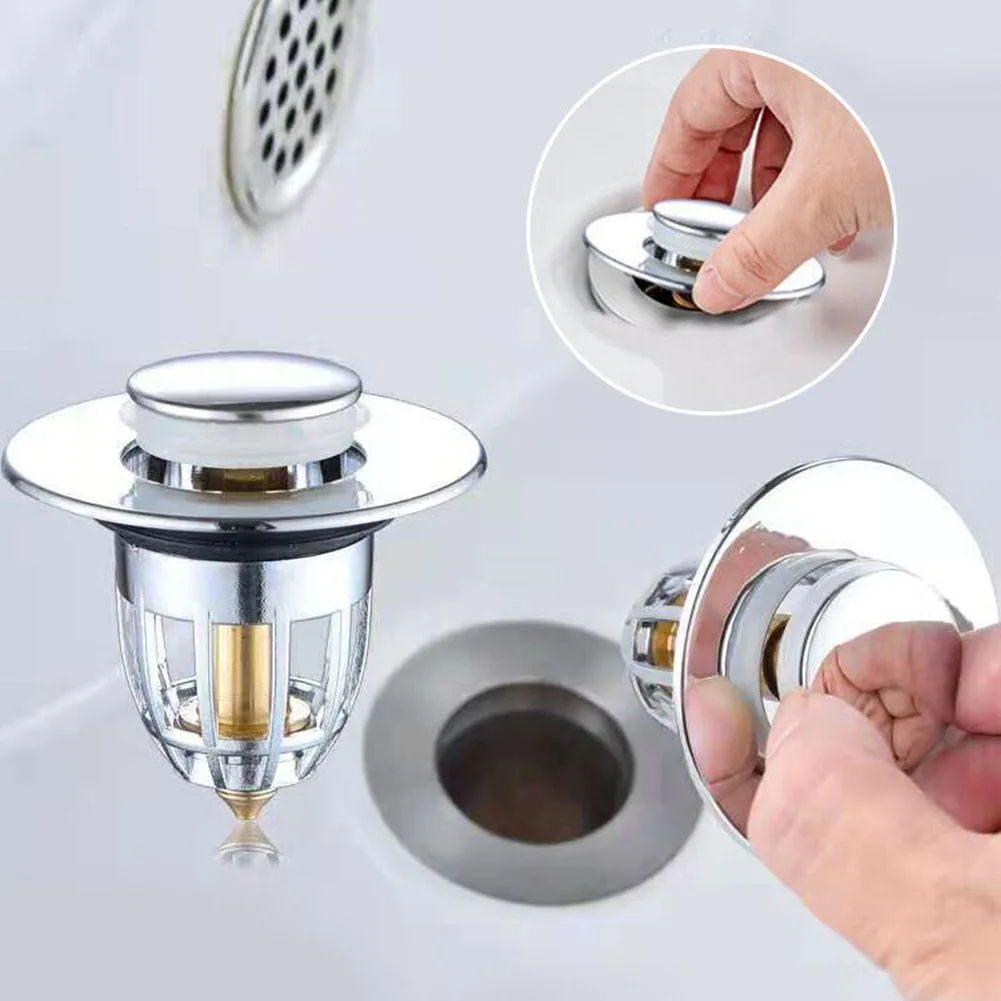 

High Quality New Style Useful Durable Drain Filter Plug Stopper Filter 1pc 33.5mm ABS Electroplated Press-type