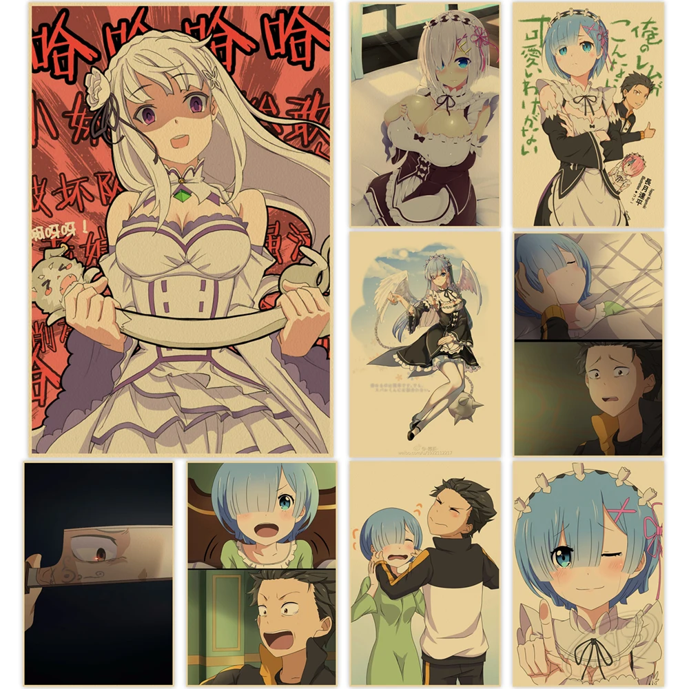 Painting Rem Ram Poster Re:Zero Kraft Paper HD Art Kara Hajimeru Emilia Prints Home Children's Room Wall Picture Christmas Gift
Painting Rem Ram Poster Re:Zero Kraft Paper HD Art Kara Hajimeru Emilia Prints Home Children's Room Wall Picture Christmas Gift