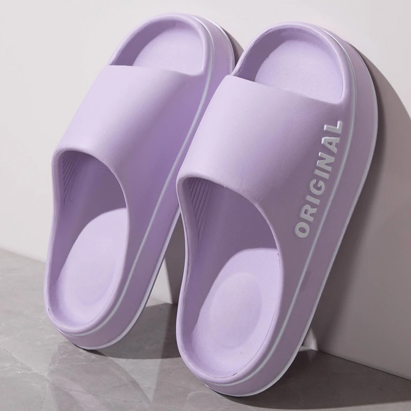 

Women Thick Slipper Summer Beach Seaside Slipper Bathroom Anti Slip Soft Sandals Fashion Ultra Light Letter Shoe 2024 new