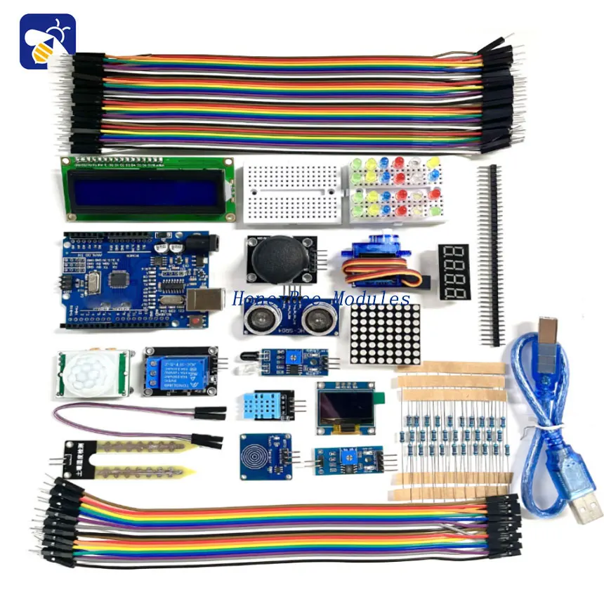 

For UNO R3 improved development board LCD1602 OLED0.96 novice entry-level learning kit