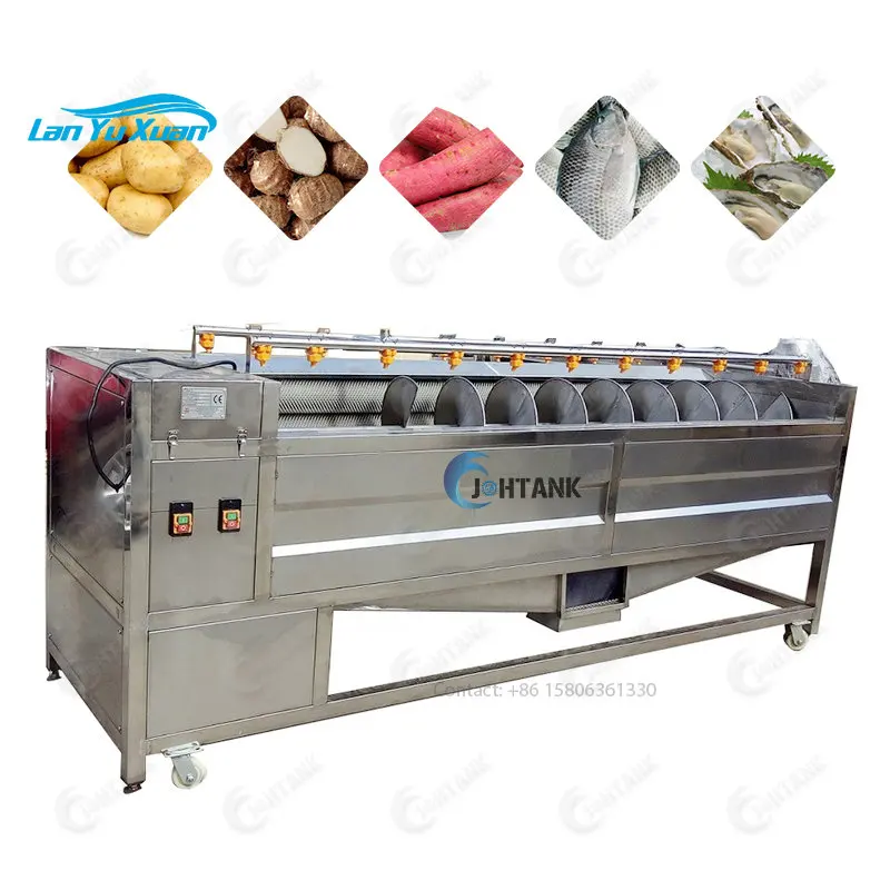 Easy Ope-ration Ginger Carrot Potato Brush Roller Washer Root Vegetable Washing Machine 
Easy Ope-ration Ginger Carrot Potato Brush Roller Washer Root Vegetable Washing Machine