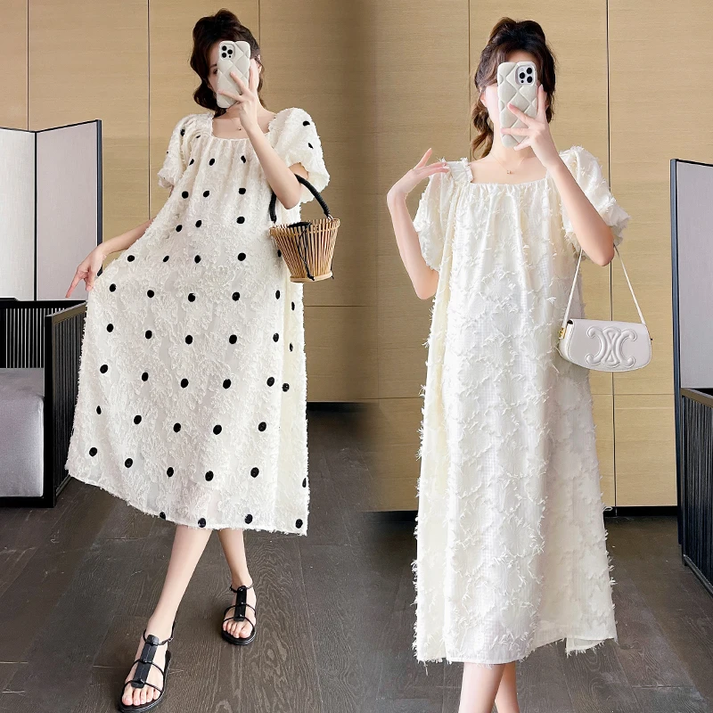 2024 Summer Maternity Dobby Dress Puff Sleeve Square Collar Tassel Polka Dot Pregnant Woman Chiffon Dress Sweet Princess Dresses
2024 Summer Maternity Dobby Dress Puff Sleeve Square Collar Tassel Polka Dot Pregnant Woman Chiffon Dress Sweet Princess Dresses