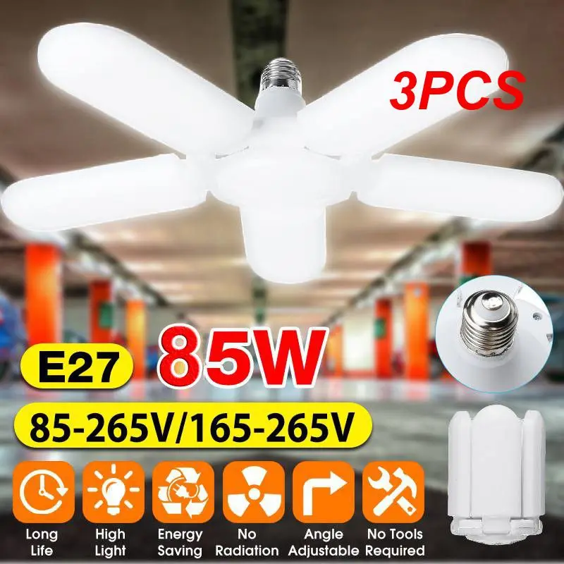 

3PCS Super Bright Industrial Lighting 85W E27 LED Fan Garage Light 20000LM 85-265V 2835 LED High Bay Industrial Lamp for