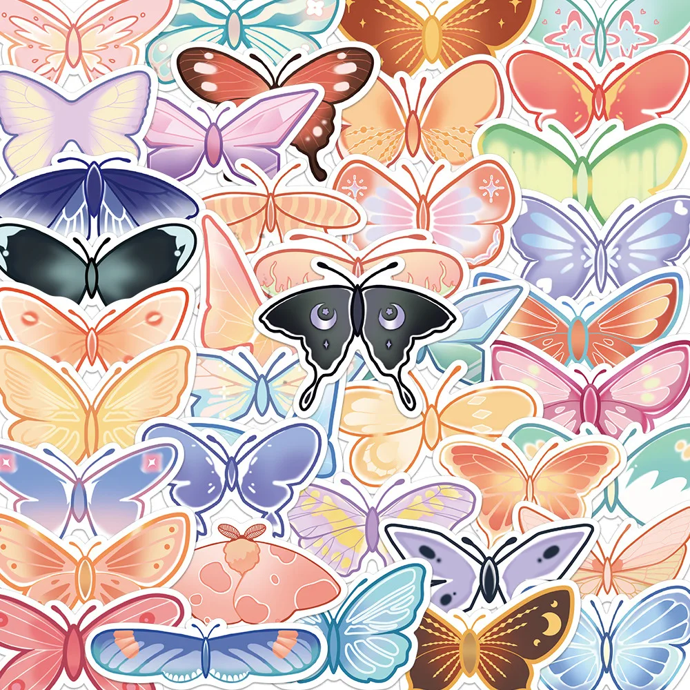 

10/20/40PCS Pretty Colorful Butterfly Sticker Aesthetic Waterproof Stickers Decoration Laptop Sketchbook Scrapbook Album