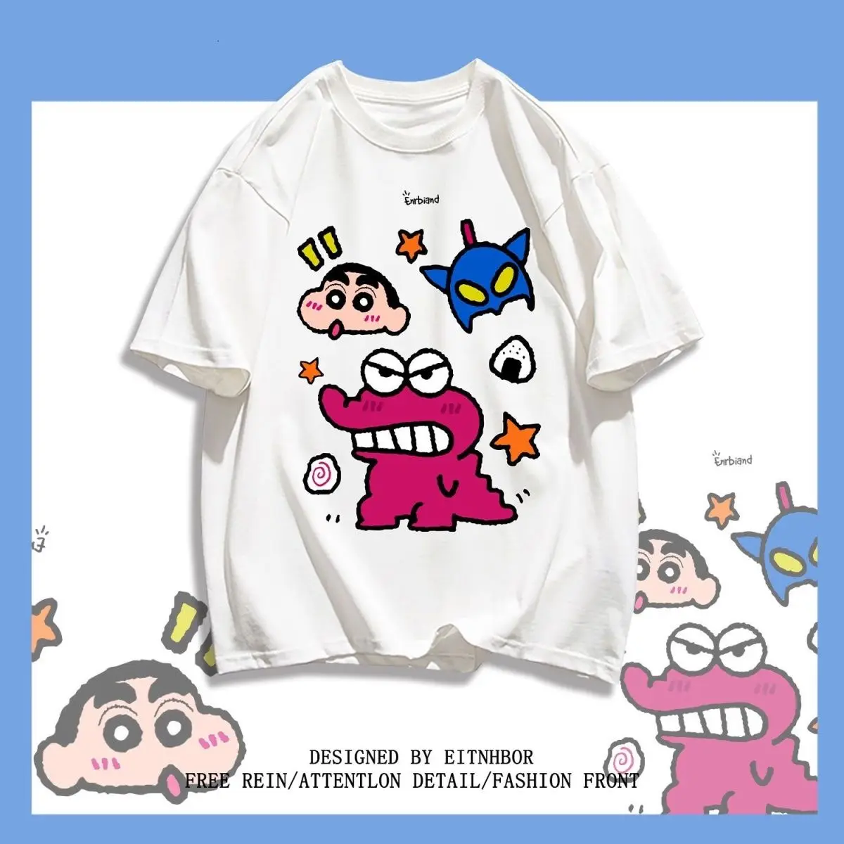 Crayon Shin-Chan Short Sleeve Anime New Cute Cartoon Round Neck Men and Women Lazy Pure Kawaii Cotton Versatile Top Lovely Toy
Crayon Shin-Chan Short Sleeve Anime New Cute Cartoon Round Neck Men and Women Lazy Pure Kawaii Cotton Versatile Top Lovely Toy