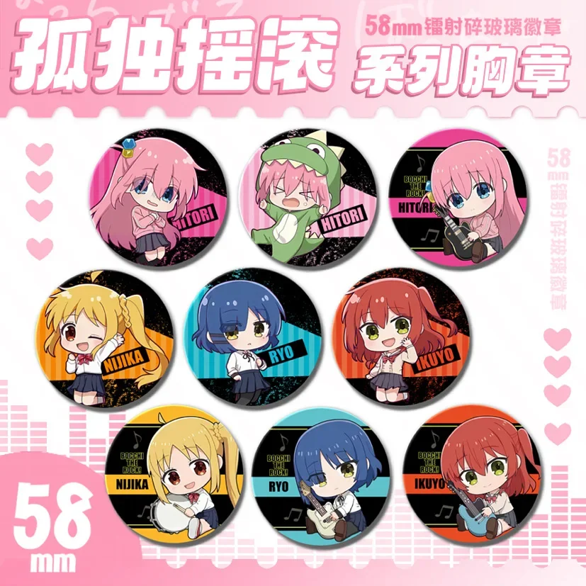 

Kita Ikuyo Ijichi Nijika Famous Character Badges Brooches and Safety Pins Around The Anime Are Made of Opaque Plastic Material