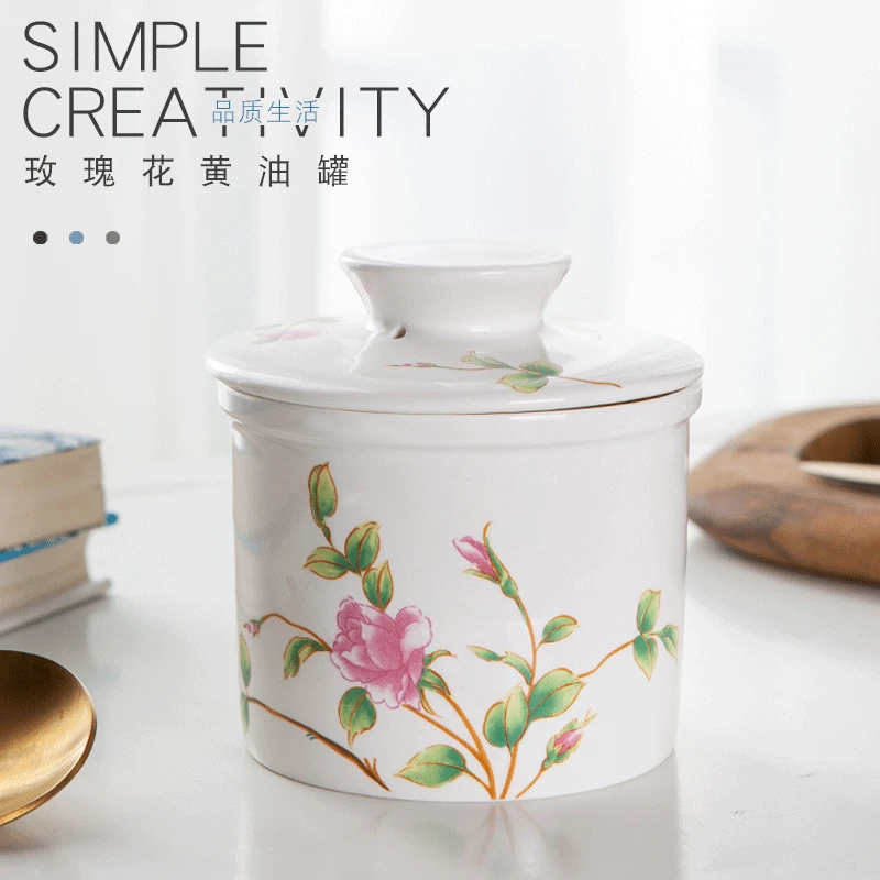 Ceramic Rose Yellow Oil Tank Kitchen Dining Room Covered Butter Box Cheese Storage Tank Sealed Tank Storage Tank
Ceramic Rose Yellow Oil Tank Kitchen Dining Room Covered Butter Box Cheese Storage Tank Sealed Tank Storage Tank