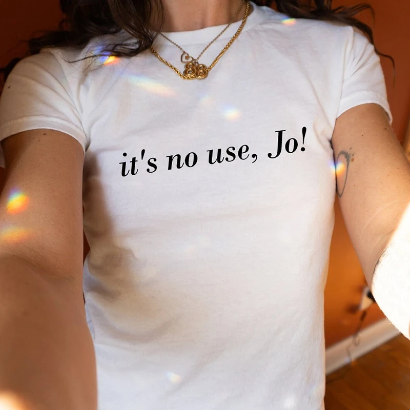 

It's No Use Jo! Funny Letters Printed Women's Cropped Top Harajuku Summer Fashion Sexy Night Club Wear Baby Tee T Shirts Femme