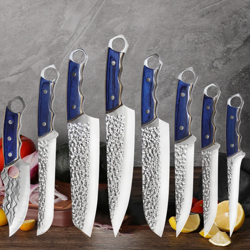

Кованые кухонные ножи шеф-повара нож для резки пилинга Кливер из нержавеющей стали для нарезки мяса фруктов филе рыбы кухонный нож