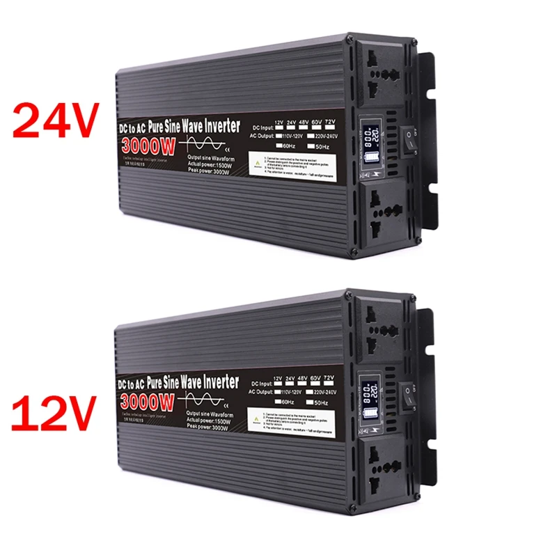 1 Set Pure Sine Wave Inverter Transformer Power Converter Outdoor Inverter Car Home 12V To AC 220V 3000W
1 Set Pure Sine Wave Inverter Transformer Power Converter Outdoor Inverter Car Home 12V To AC 220V 3000W