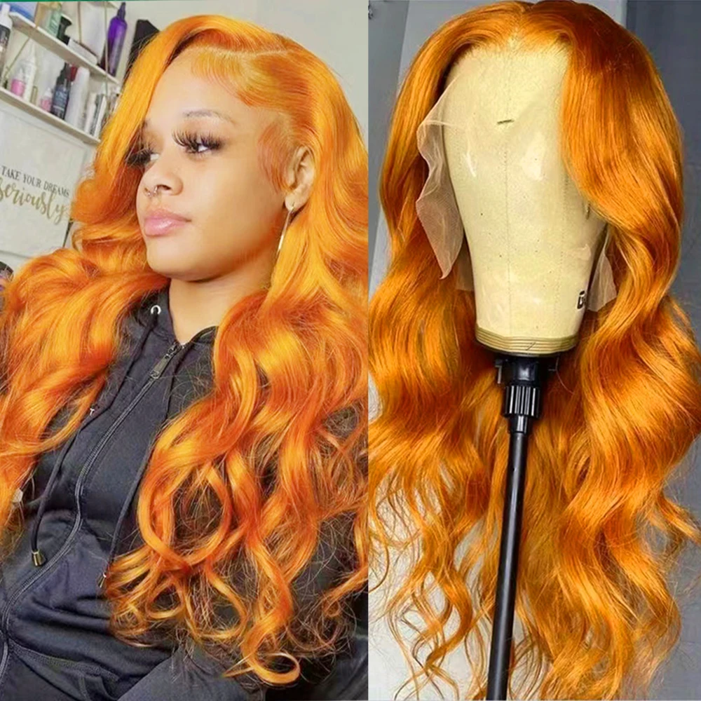 

UStyleHair Orange Wig 13x6 Lace Front Wigs for Women Synthetic Hair Silky Straight Body Wave Daily Use Wig Heat Resistant