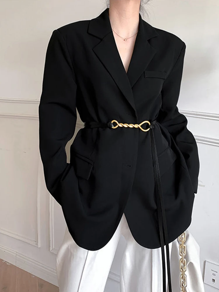 Jmprs Vintage Fall Women Blazer Elegant Belt Korean Loose Black Turn Down Collar Ladies Jacket Casual Slim Female Coats
Jmprs Vintage Fall Women Blazer Elegant Belt Korean Loose Black Turn Down Collar Ladies Jacket Casual Slim Female Coats