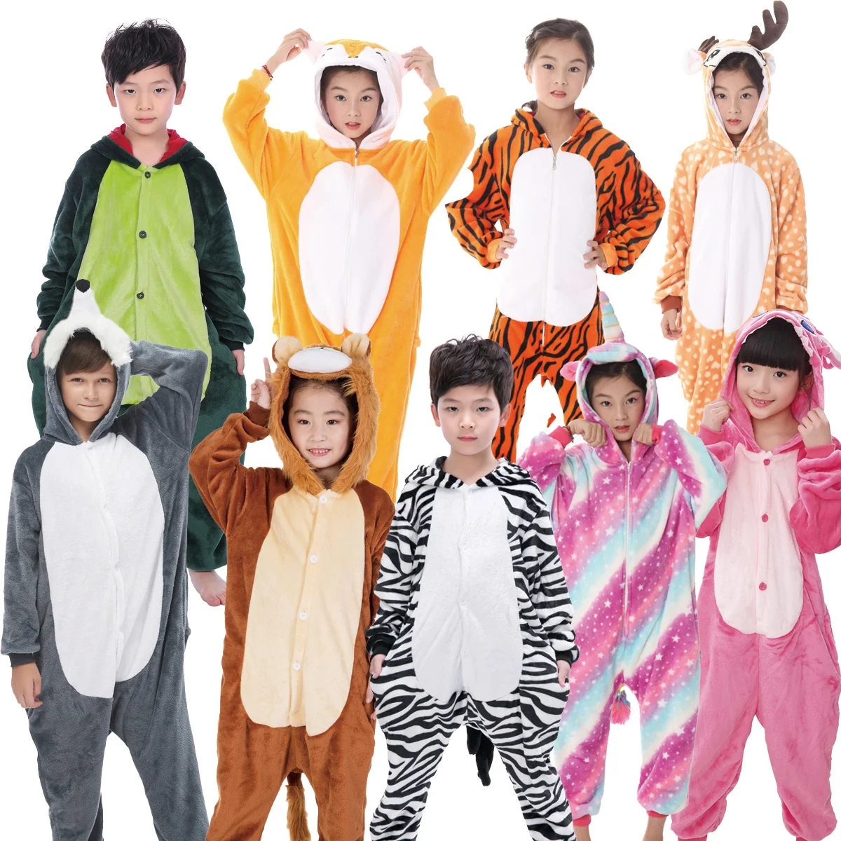 

Детские зимние теплые пижамы, детские кигуруми в виде динозавра, единорога, костюмы для Хэллоуина и Рождества, цельнокроеный Детский костюм