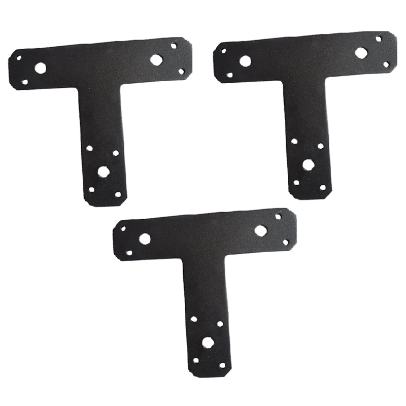 

3 Pcs T-Shaped Connecting Pieces Column-To-Beam Connector T-Shaped Flat Straight Steel Bracket