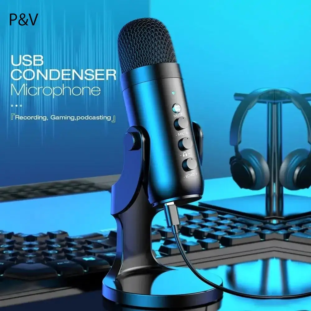 USB Microphone for PC Mac Gaming Recording Streaming Podcasting, Computer Condenser Mic with Phone Adapter Headphone Output
USB Microphone for PC Mac Gaming Recording Streaming Podcasting, Computer Condenser Mic with Phone Adapter Headphone Output