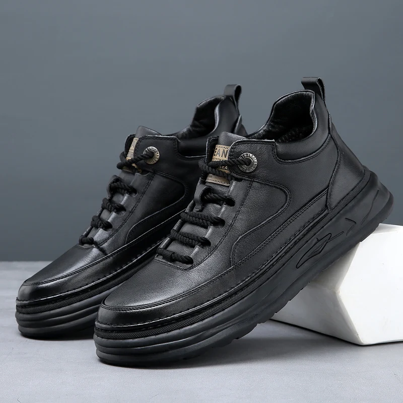 Men ankle Boots Winter Cotton Shoes genuine leather High-top Fashion Casual Shoes Trend Ankle Boots Flat Version Tooling Shoes
Men ankle Boots Winter Cotton Shoes genuine leather High-top Fashion Casual Shoes Trend Ankle Boots Flat Version Tooling Shoes
