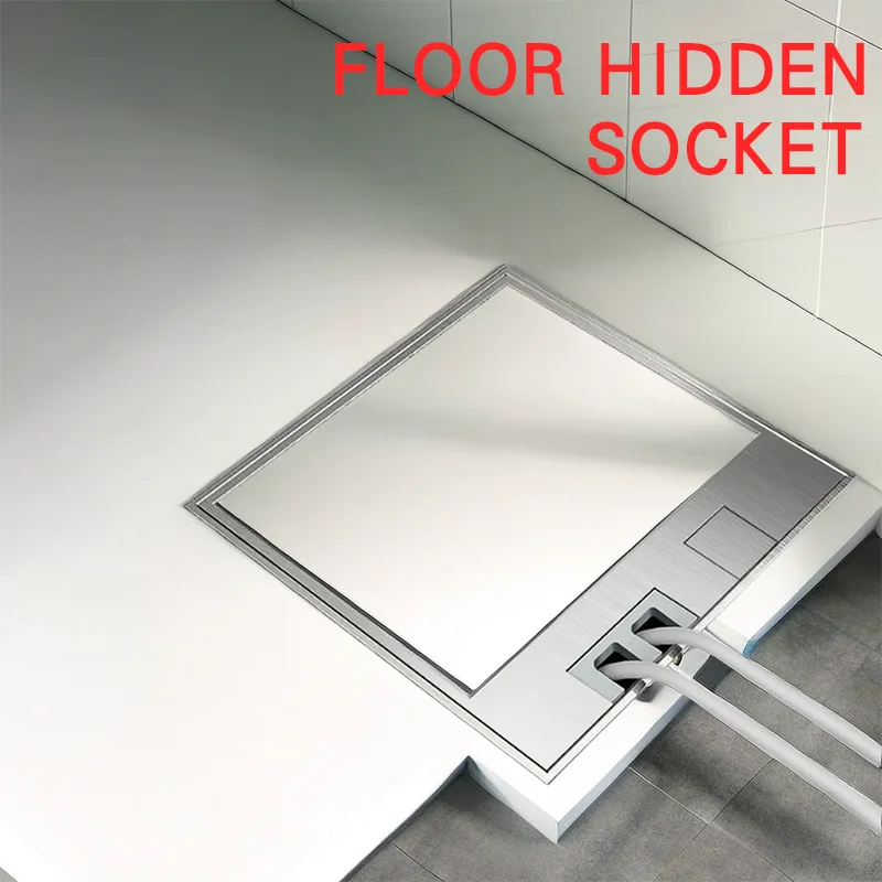 

Embedded Underground Floor Hidden Socket EU/FR/BR/IL/IT/Korea 304 Stainless Steel Table Outlet Socket Box 130*130mm