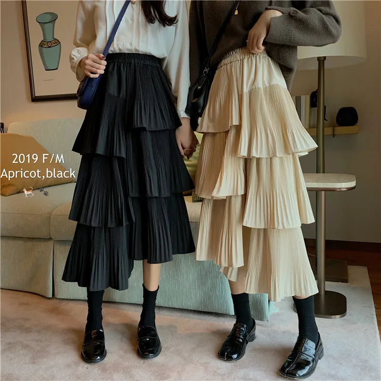 Autumn Pleated Skirts Cake Ball Gown Ruffles Long Skirts Women Vintage Elastic Waist Designer Midi Length Harajuku Party Skirt
Autumn Pleated Skirts Cake Ball Gown Ruffles Long Skirts Women Vintage Elastic Waist Designer Midi Length Harajuku Party Skirt