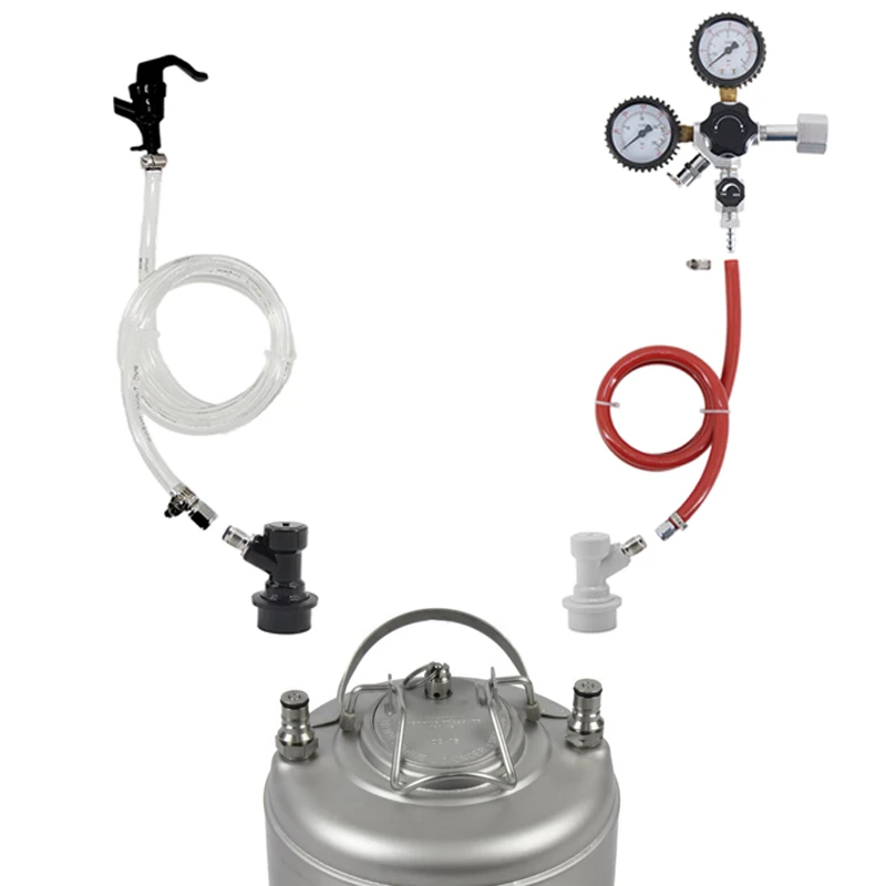 

Homebrew Ball Lock Kegging System on Picnic Tap CO2 Regulator NO Beer Keg NO Gas Cylinder