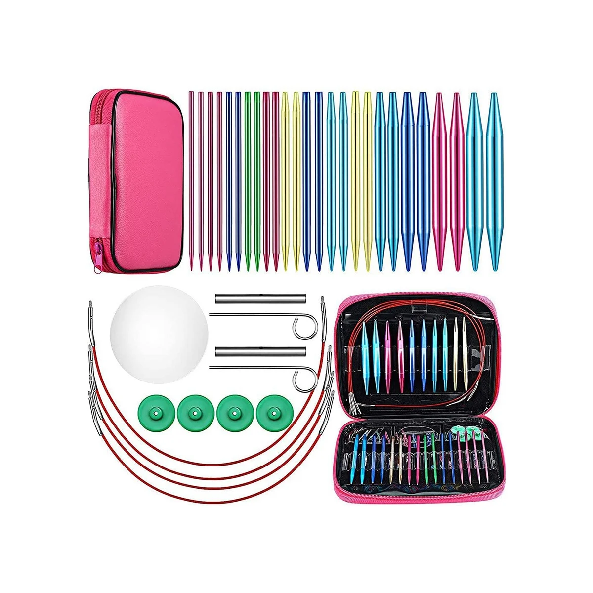 26 Pieces Aluminum Interchangeable Circular Knitting Needle Set,13 Size Interchangeable Crochet Needles for Knitting
26 Pieces Aluminum Interchangeable Circular Knitting Needle Set,13 Size Interchangeable Crochet Needles for Knitting