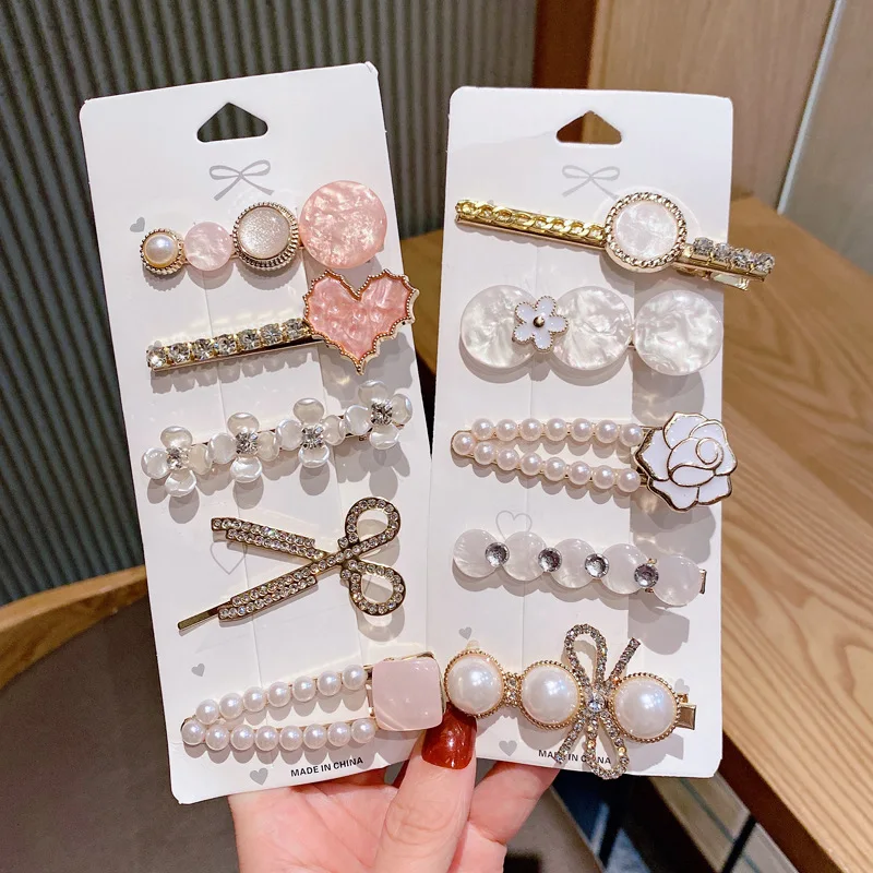 5-6pcs Pearls Hair Side Clips Set Women Fashion Geometric Hairpin Flower Barrettes Headwear Sweet Girl Hairpins Hair Accessories
5-6pcs Pearls Hair Side Clips Set Women Fashion Geometric Hairpin Flower Barrettes Headwear Sweet Girl Hairpins Hair Accessories