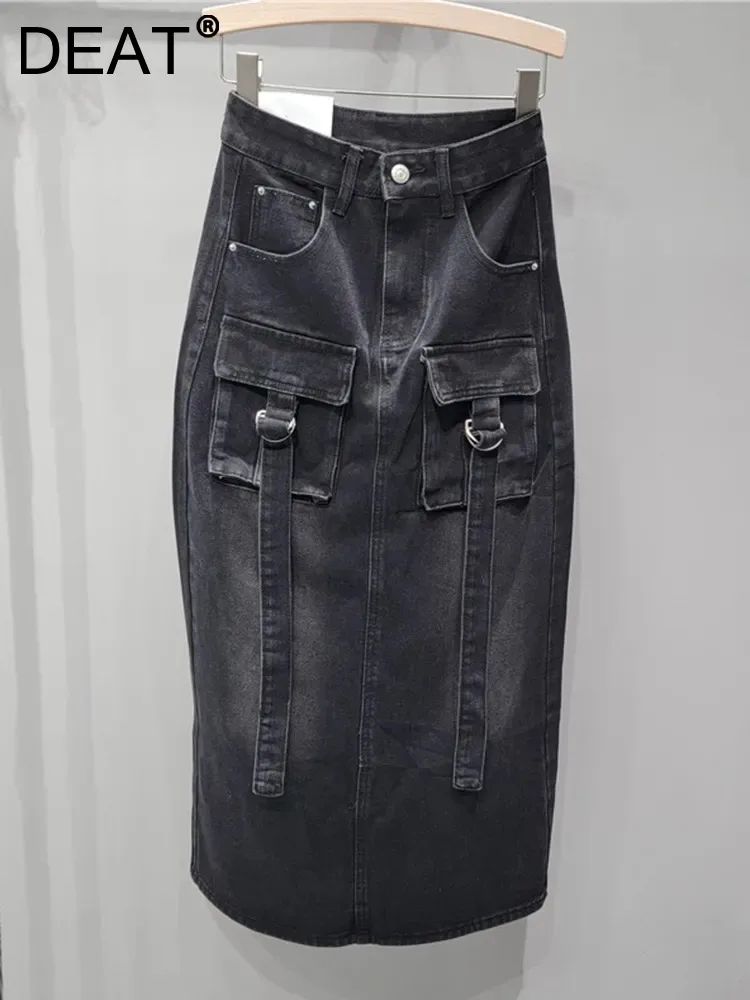 DEAT Women's Denim Skirt High Waist Patchwork Multiple Pockets Black Split Wrap Hip Long Skirts 2024 Spring New Fashion 29L3966
DEAT Women's Denim Skirt High Waist Patchwork Multiple Pockets Black Split Wrap Hip Long Skirts 2024 Spring New Fashion 29L3966