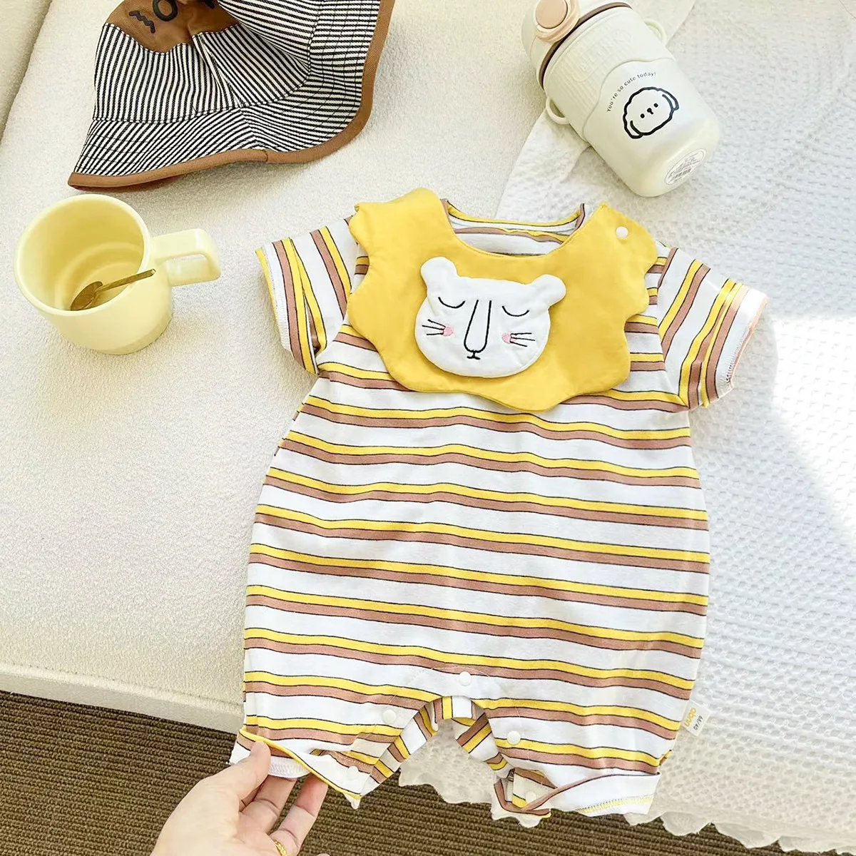 2023 Summer Baby Romper Short Sleeve Newborn Lion Series One Pieces Clothes Cartoon Striped Boys Cotton Jumpsuit
2023 Summer Baby Romper Short Sleeve Newborn Lion Series One Pieces Clothes Cartoon Striped Boys Cotton Jumpsuit