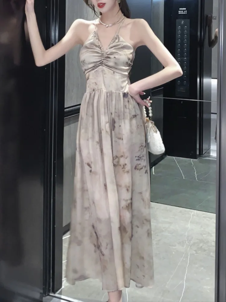 Elegant Casual Floral Women Summer Dress Halter Vintage A-Line Fashion Beach Holiday Black Robe Female Chic Vestidos Clothings
Elegant Casual Floral Women Summer Dress Halter Vintage A-Line Fashion Beach Holiday Black Robe Female Chic Vestidos Clothings
