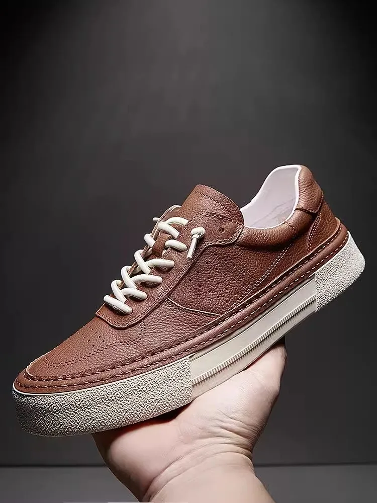 Кроссовки мужские с низким вырезом, толстая платформа, скейтборд, Повседневные Дышащие, беговые кроссовки, кеды из воловьей кожи, натуральная кожа
Кроссовки мужские с низким вырезом, толстая платформа, скейтборд, Повседневные Дышащие, беговые кроссовки, кеды из воловьей кожи, натуральная кожа