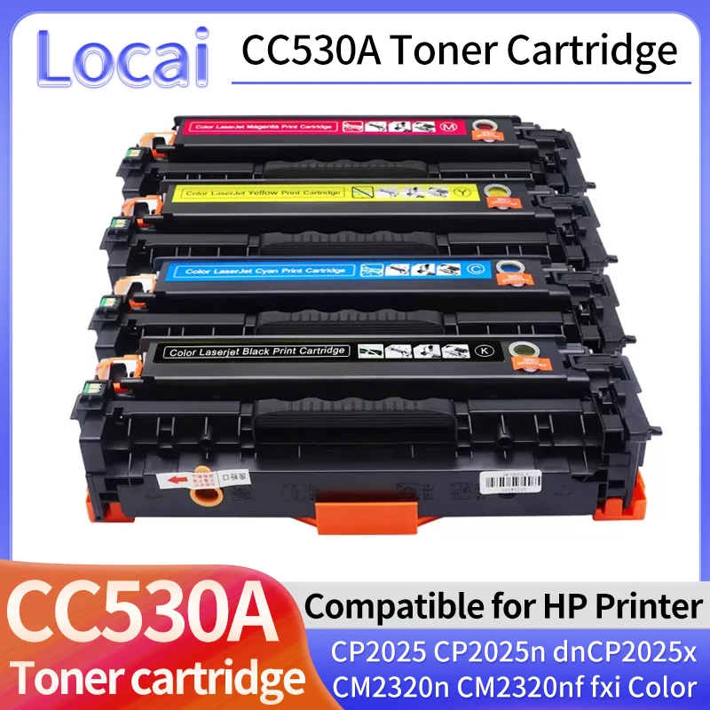 

CC530A toner cartridge Compatible For HP Color Laserjet CP2025 CP2025n dn CP2025x CM2320n CM2320nf fxi Printer Color With chip