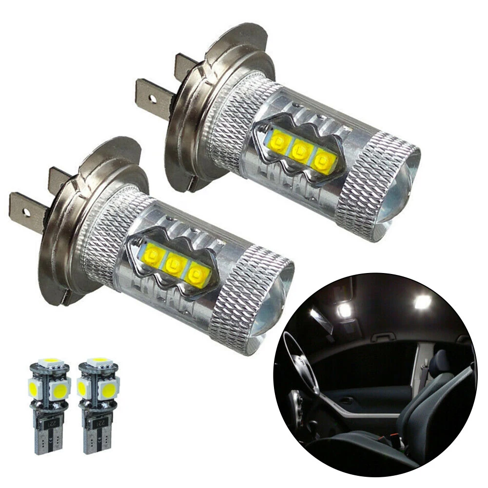 4pcs H7 LED Fog Light Bulbs High Power Lamps 6000K White T10 License Plate Light 12V-24V DC Fog Lights
4pcs H7 LED Fog Light Bulbs High Power Lamps 6000K White T10 License Plate Light 12V-24V DC Fog Lights