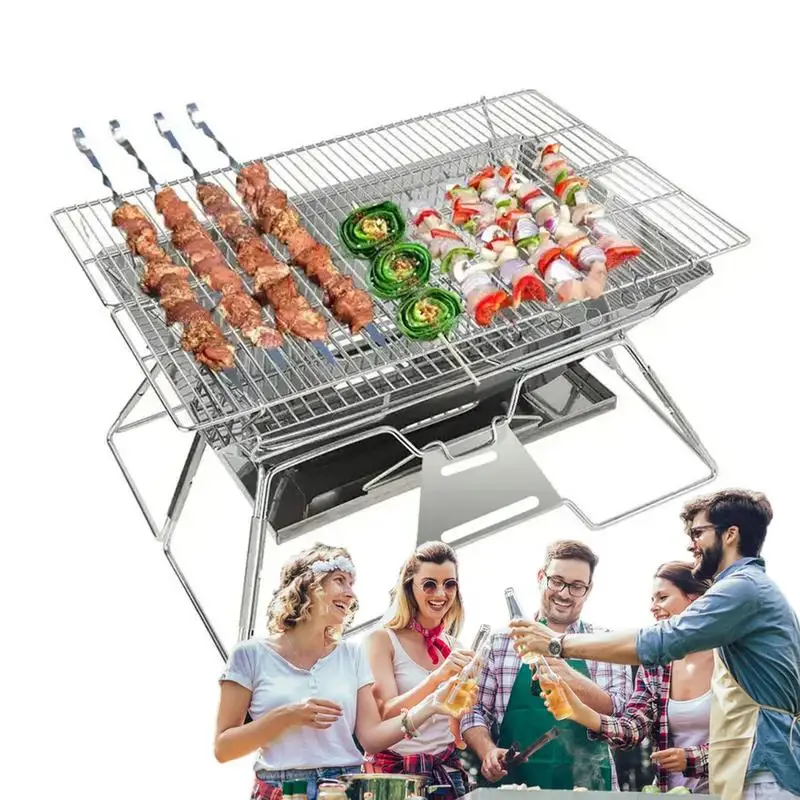 

Folding Camping Firewood Stove Portable Barbecue Grill Rack Stove Windproof Firewood Burner For Outdoor Camping Picnic BBQ Grill