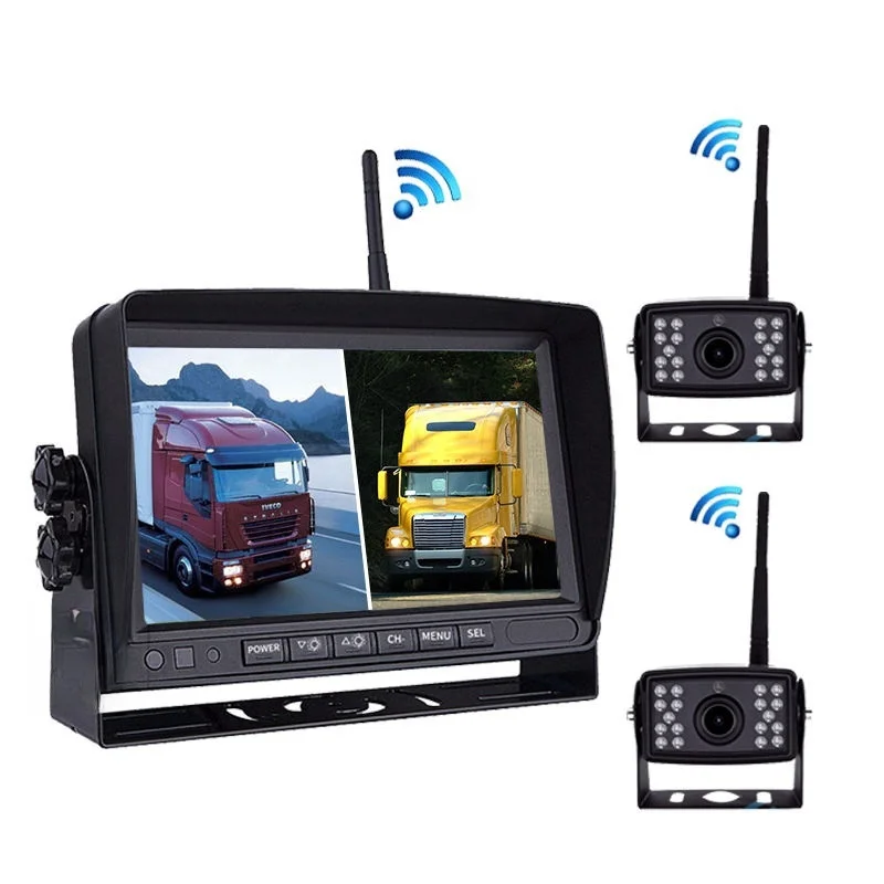 2.4ghz camera front rear view infrared night vision waterproof with 7 inch 2 channels monitor wireless forklift camera system
2.4ghz camera front rear view infrared night vision waterproof with 7 inch 2 channels monitor wireless forklift camera system