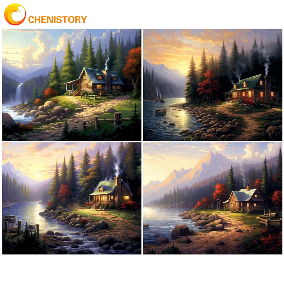 

CHENISTORY Painting By Numbers Dawn Scene 40x50cm On Canvas Oil Picture Drawing Acrylic Paint DIY Kits For Adults Coloring By Nu