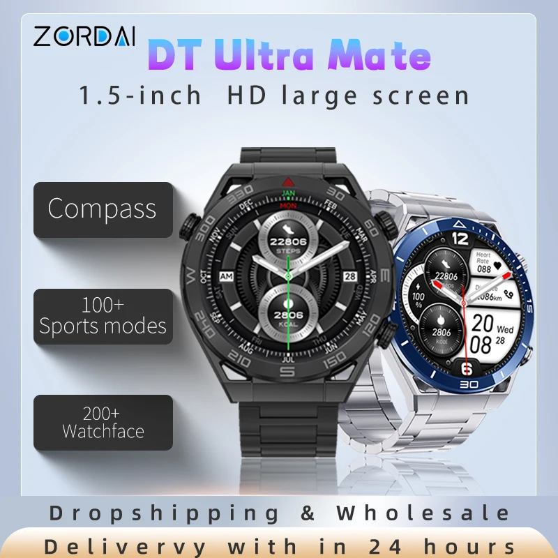 

2024 DT Ultra Mate Smart Watch Sport NFC Waterproof BT Call Relojes Heart Rate Tracker Sleep Smartwatch for Men Women Hombre