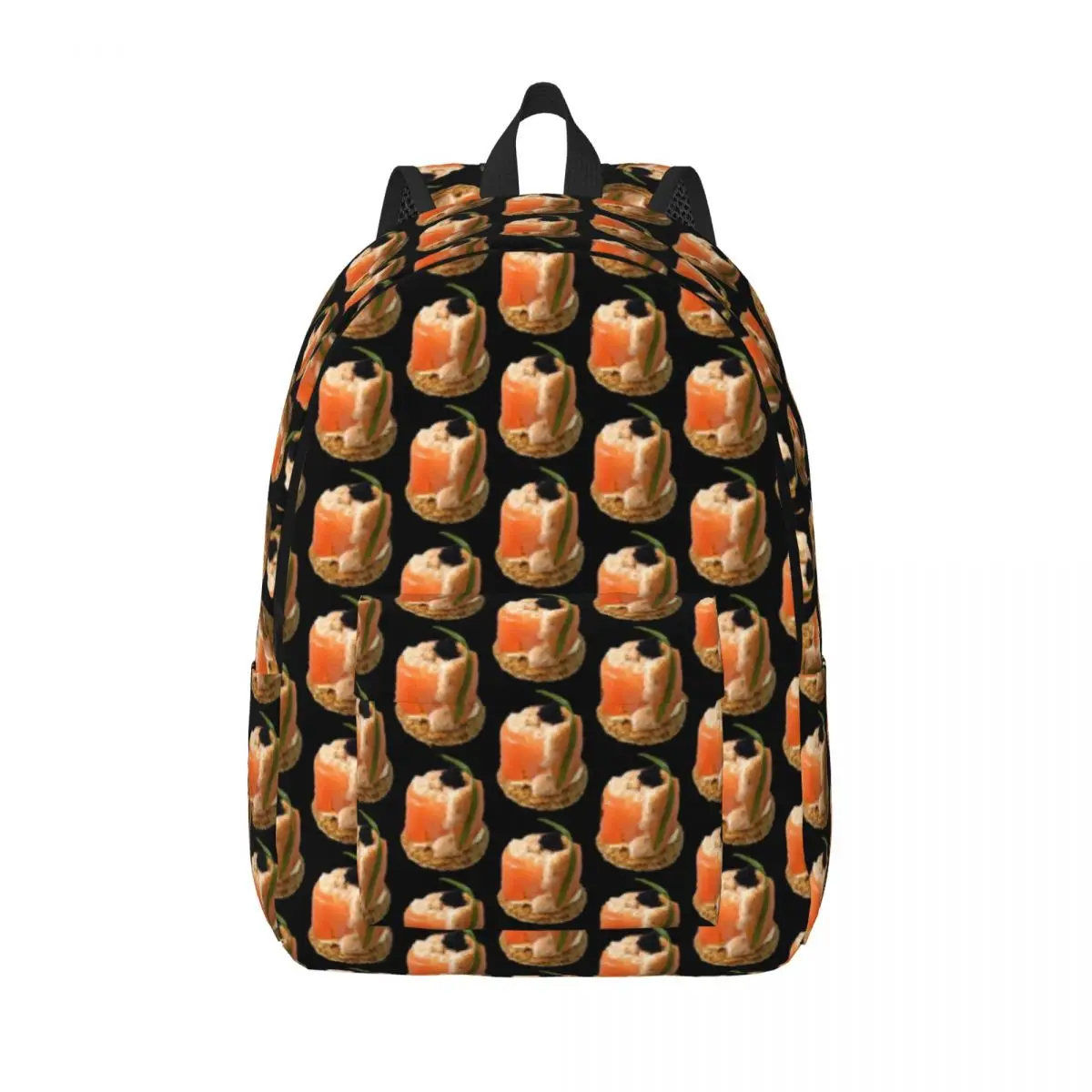 

Smoked Salmon Tea Backpack Sandwich Food Gift Student Unisex Polyester College Backpacks Durable Pretty School Bags Rucksack