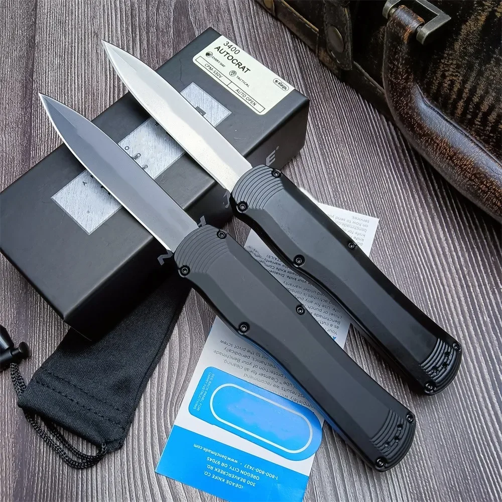 

BM 3400 Tactical OTF AU.TO Pocket Knife D2 Steel Blade Zinc Alloy Handles Outdoor Survival Knives Camping Hunting EDC Tool Gifts
