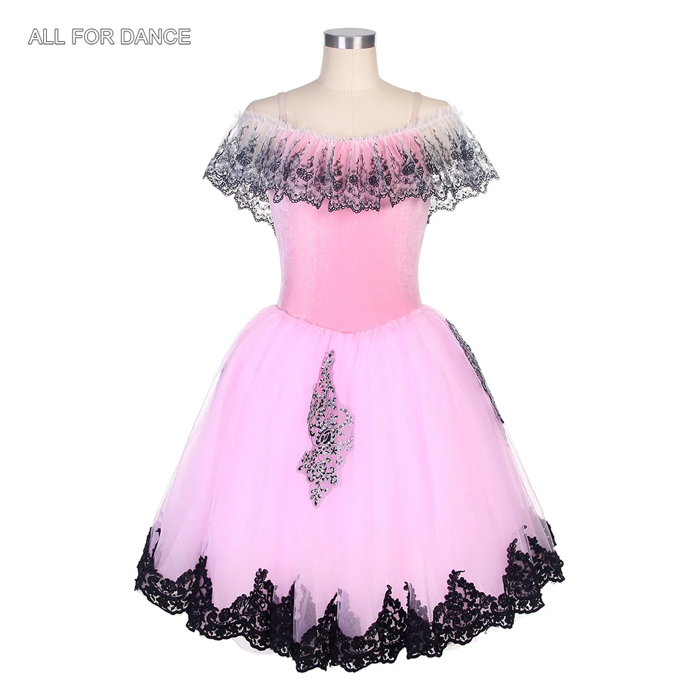 Романтичная юбка-пачка для взрослых и детей, розовый бархатный лиф, длинная юбка-пачка с черной кружевной отделкой, костюм для выступлений на сцене, 22106
Романтичная юбка-пачка для взрослых и детей, розовый бархатный лиф, длинная юбка-пачка с черной кружевной отделкой, костюм для выступлений на сцене, 22106