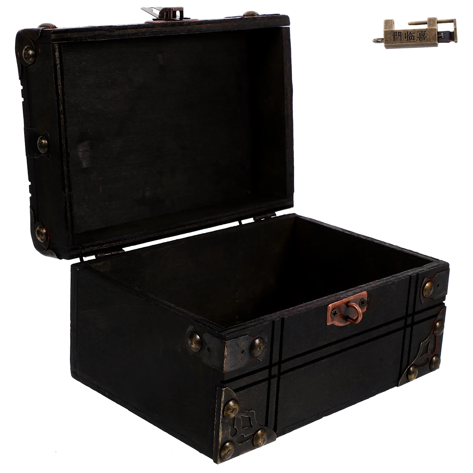 Jewelry Vintage Storage Box Boxes Treasure Chest with Lock and Key Wood Candy Case
Jewelry Vintage Storage Box Boxes Treasure Chest with Lock and Key Wood Candy Case