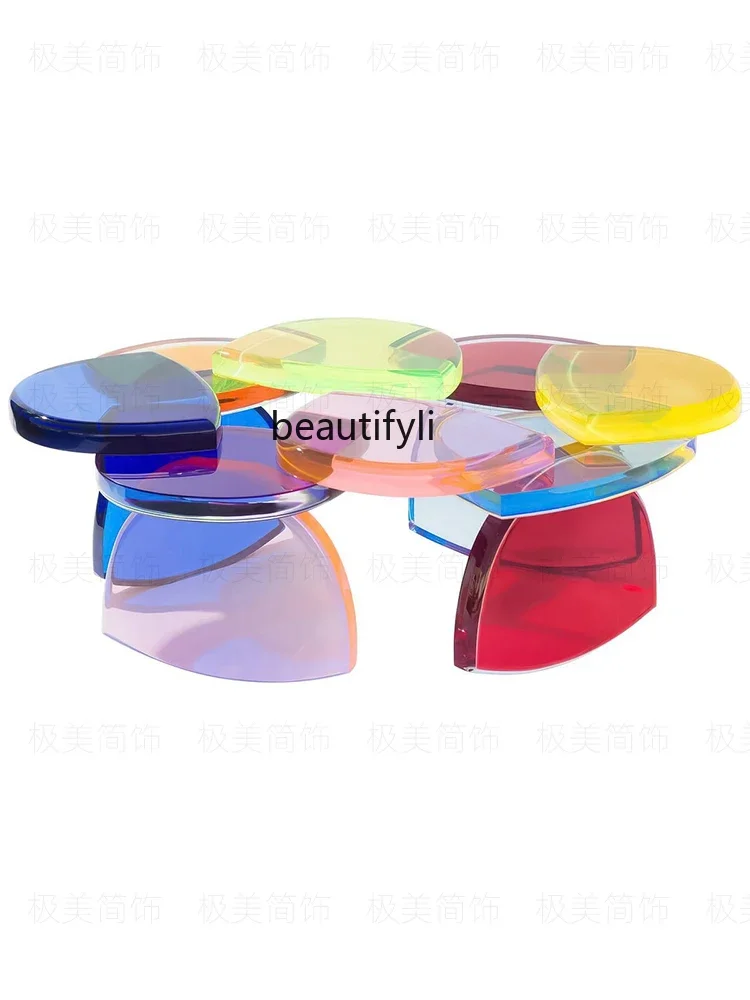 Modern Color Acrylic Transparent Coffee Table Minimalist Artistic Stitching Designer Coffee Table
Modern Color Acrylic Transparent Coffee Table Minimalist Artistic Stitching Designer Coffee Table
