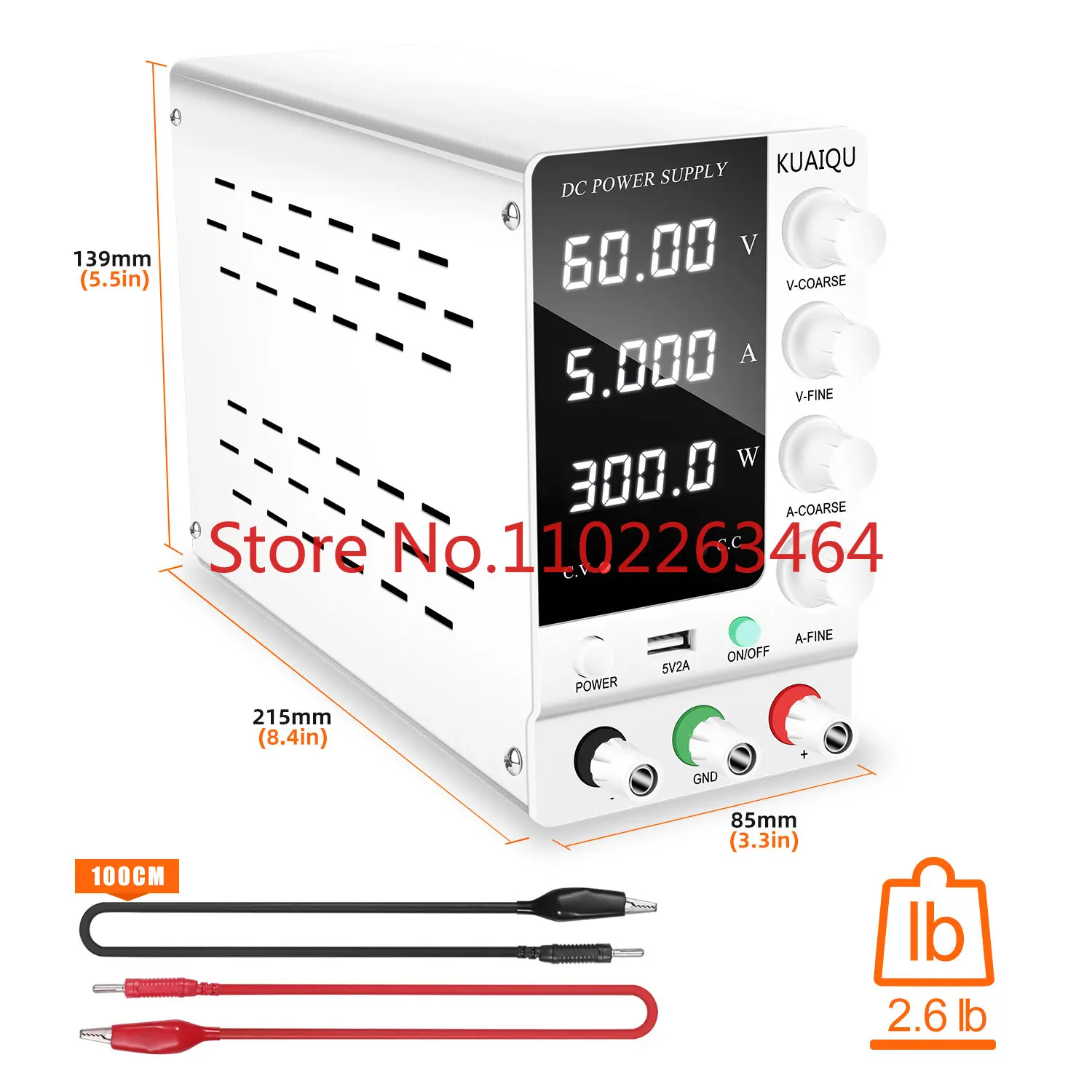 

New Arrival Kuaiqu SPS-C605 60V 5A 300W Smart 4 Digital Laboratory Bench Regulated Dc Power Supply