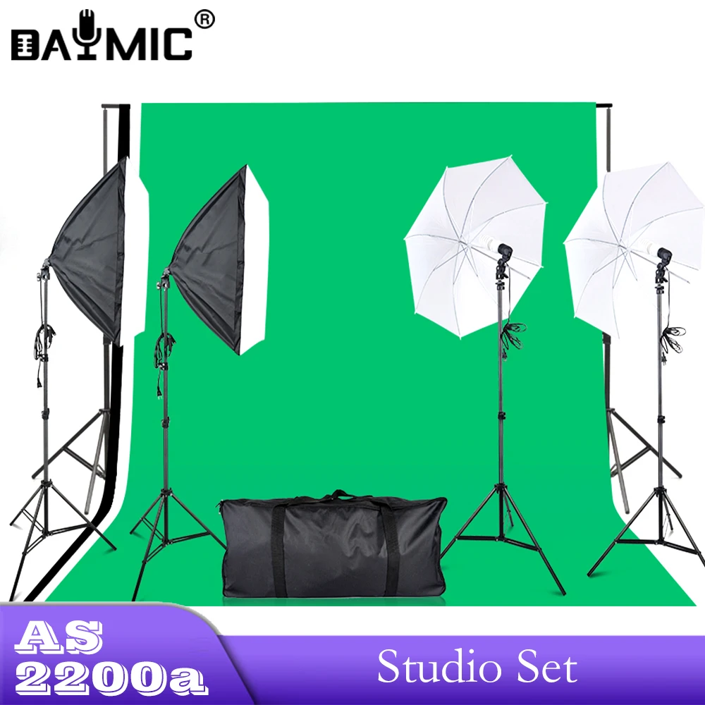 Wholesale Professional Studio Lighting Backdrop Stand Kit Softbox Umbrella Soft Box For Photograph Video Shooting Livestream
Wholesale Professional Studio Lighting Backdrop Stand Kit Softbox Umbrella Soft Box For Photograph Video Shooting Livestream