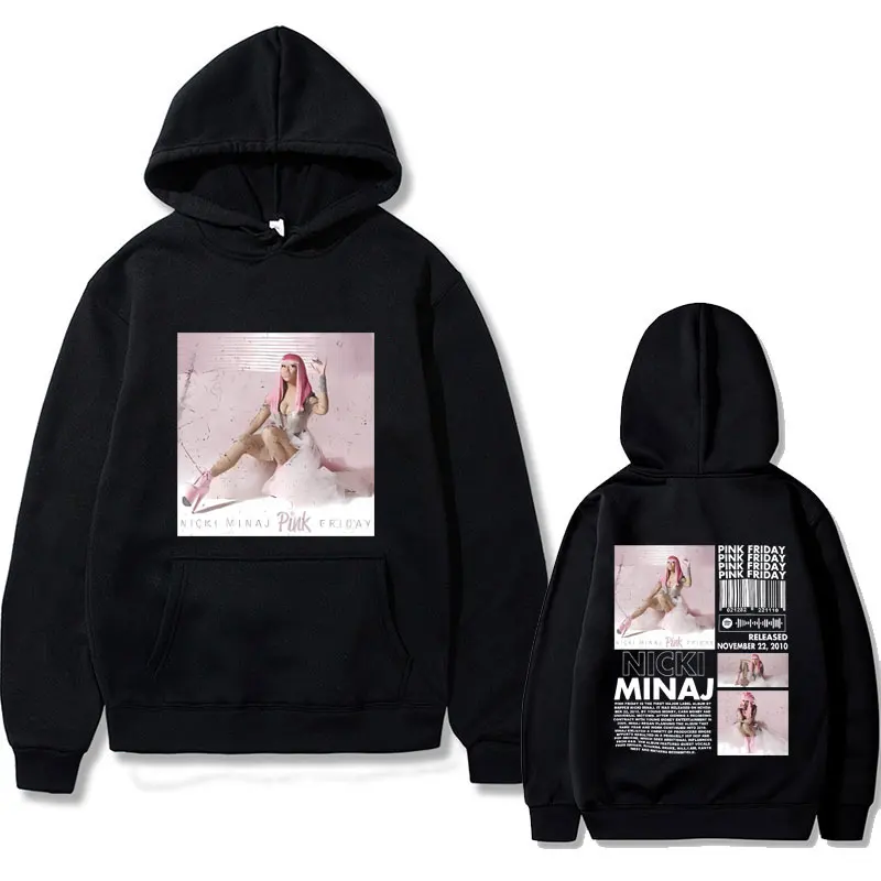 

Rapper Nicki Minaj Pink Friday Album Cover Print Hoodie Men Women Hip Hop Oversized Sportswear Unisex Fleece Cotton Sweatshirt