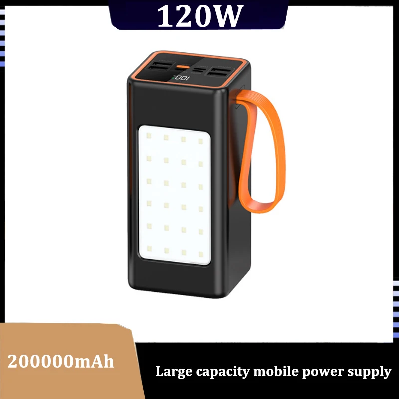 200000mAh Power Bank High Capacity 120W Fast Charger Power Bank for IPhone Laptop Battery External LED Camping Light Flashlight
200000mAh Power Bank High Capacity 120W Fast Charger Power Bank for IPhone Laptop Battery External LED Camping Light Flashlight