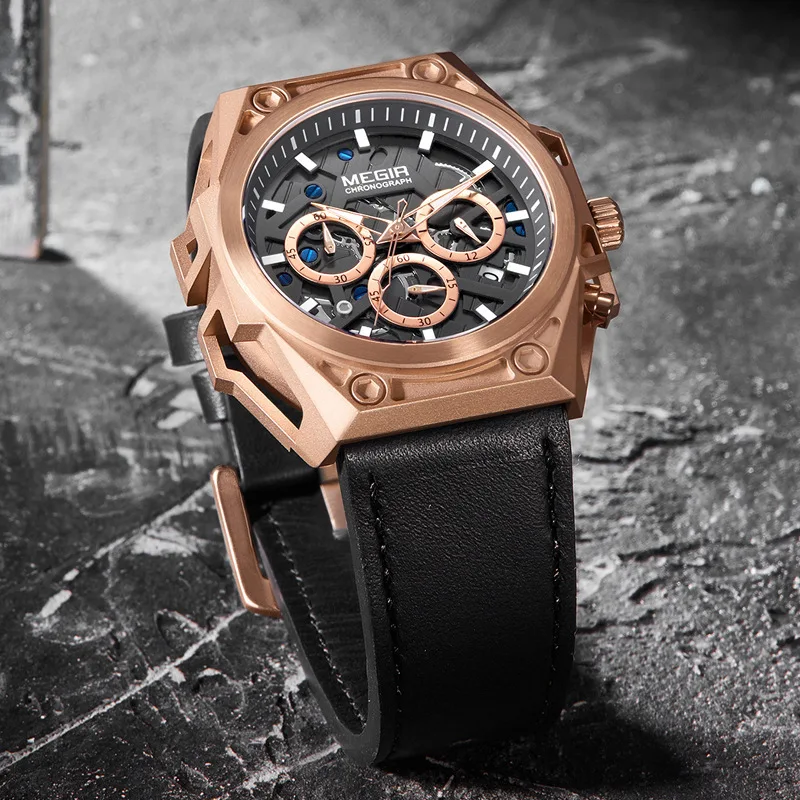 MEGIR Top Brand Leather Chronograph Waterproof Sport Mens Watches Automatic Date Luminous Quartz Watch for Men Relogio Masculino
MEGIR Top Brand Leather Chronograph Waterproof Sport Mens Watches Automatic Date Luminous Quartz Watch for Men Relogio Masculino