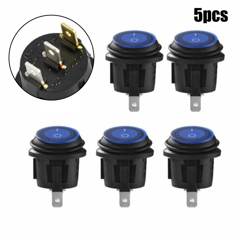 5 Pieces/set 12V 20A Automotive SPST Automotive Marine Round Switch Rocker Waterproof Switch Blue LED Illuminated Rocker Switch.
5 Pieces/set 12V 20A Automotive SPST Automotive Marine Round Switch Rocker Waterproof Switch Blue LED Illuminated Rocker Switch.