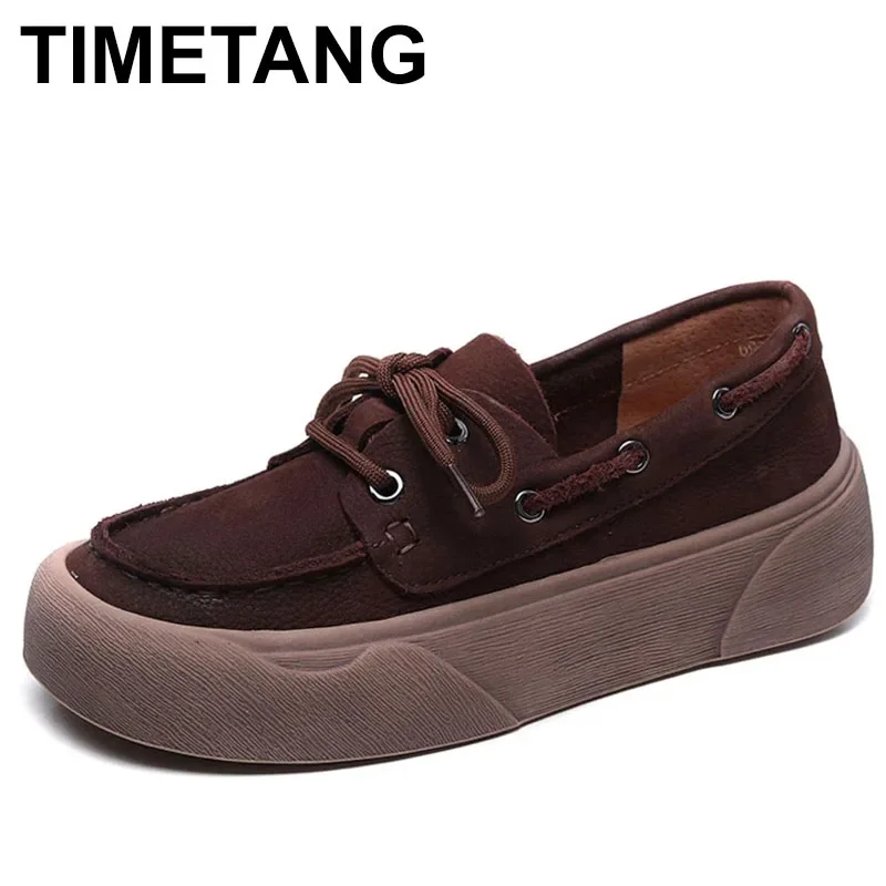 2023 Spring Women Flat Platform Shoes Handmade Retro Style 100% Genuine Cow Leather Lace-Up Shallow Flat Casual Shoes
2023 Spring Women Flat Platform Shoes Handmade Retro Style 100% Genuine Cow Leather Lace-Up Shallow Flat Casual Shoes