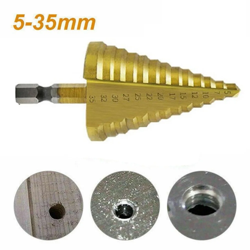 Spiral Grooved Step Drill Bit 3 Steps Multiple Hole Cone Drill Bits Hex Handle Wood Metal Hole Cutter 5-35mm
Spiral Grooved Step Drill Bit 3 Steps Multiple Hole Cone Drill Bits Hex Handle Wood Metal Hole Cutter 5-35mm