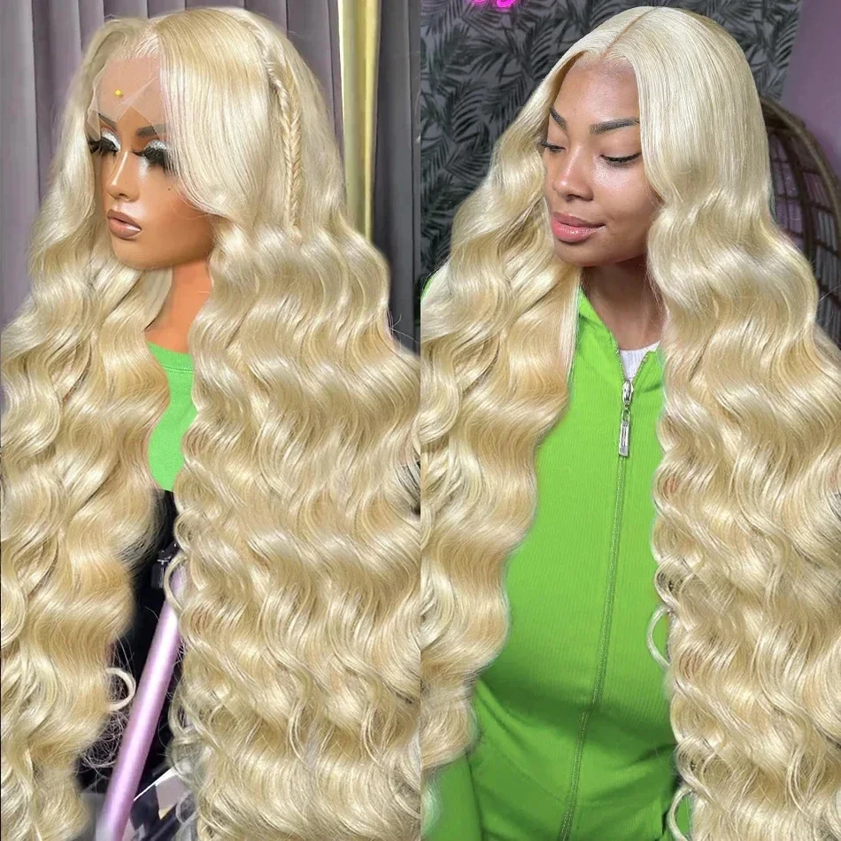 

Blonde Body Wave Lace Front Wig HD Transparent Lace 13x6 Human Hair 613 13x4 Pre Plucked Full Frontal Wigs For Women