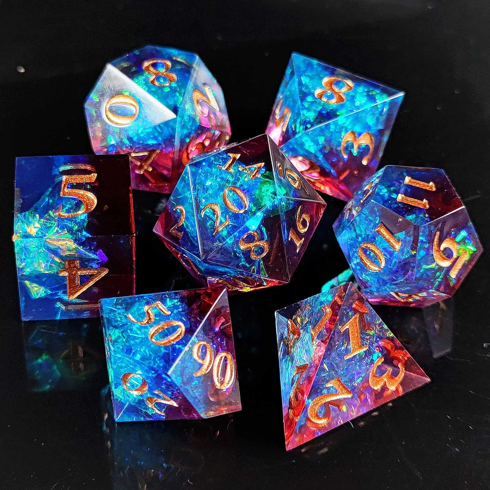 

Resin Dice 7 Set RPG D&D Dungeons & Dragons Premium Polyhedral Game Dice Set for-Tabletop, Board and Card Games.